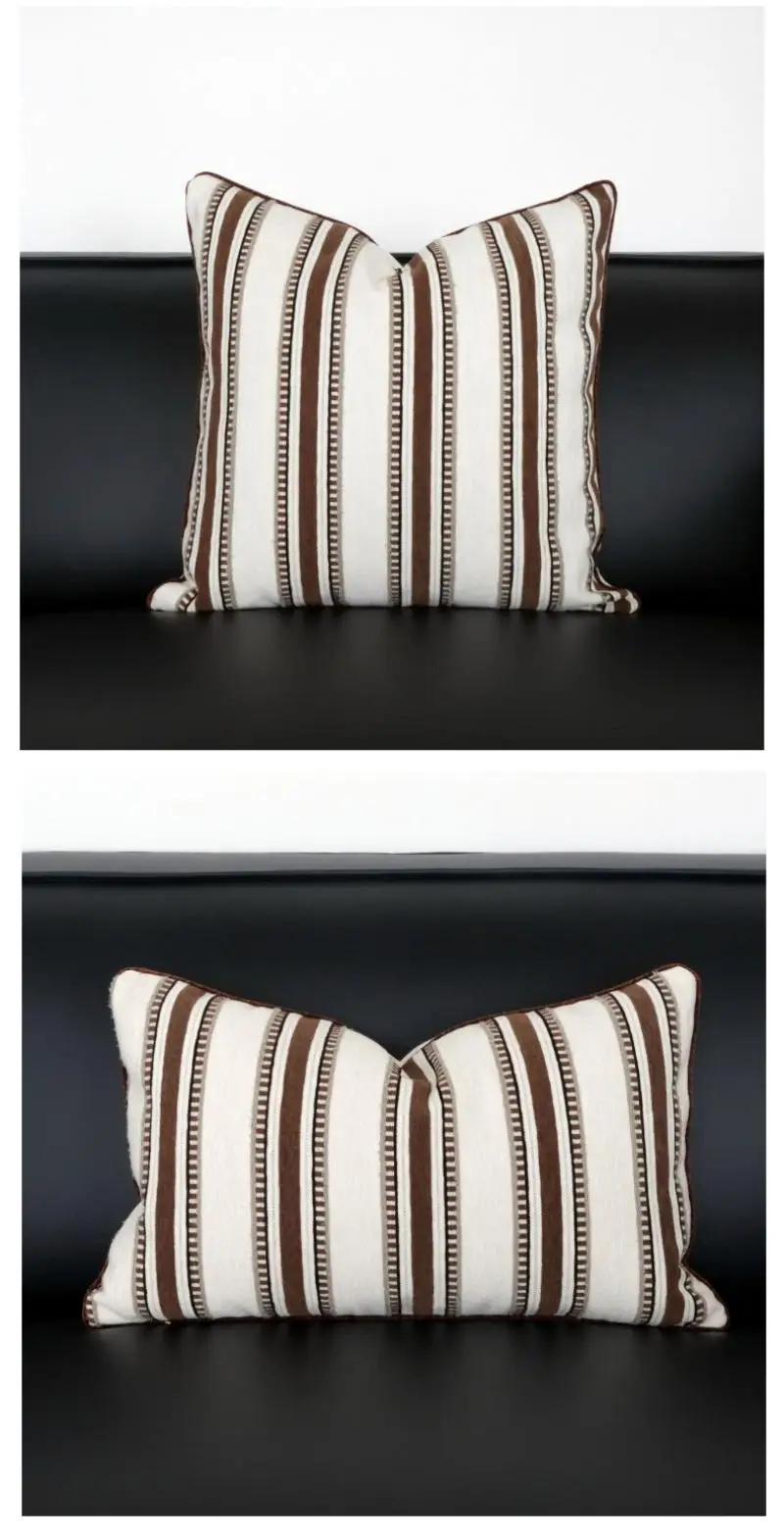 Vintage Wabi-Sabi Stil Braune Serie Kissenbezug Cojines Jacquard Sofa Kissenhülle Kopfteil Kissenbezüge 30x50/45x45cm – Detail 8
