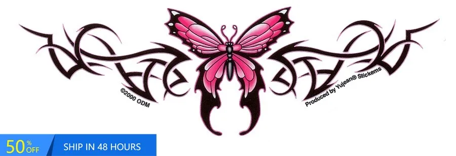 

HOT PINK BUTTERFLY TATTOO Aesthetic Camper Van Walls Car Truck Waterproof Vinyl Decal Sticker Vintage Cool Retro