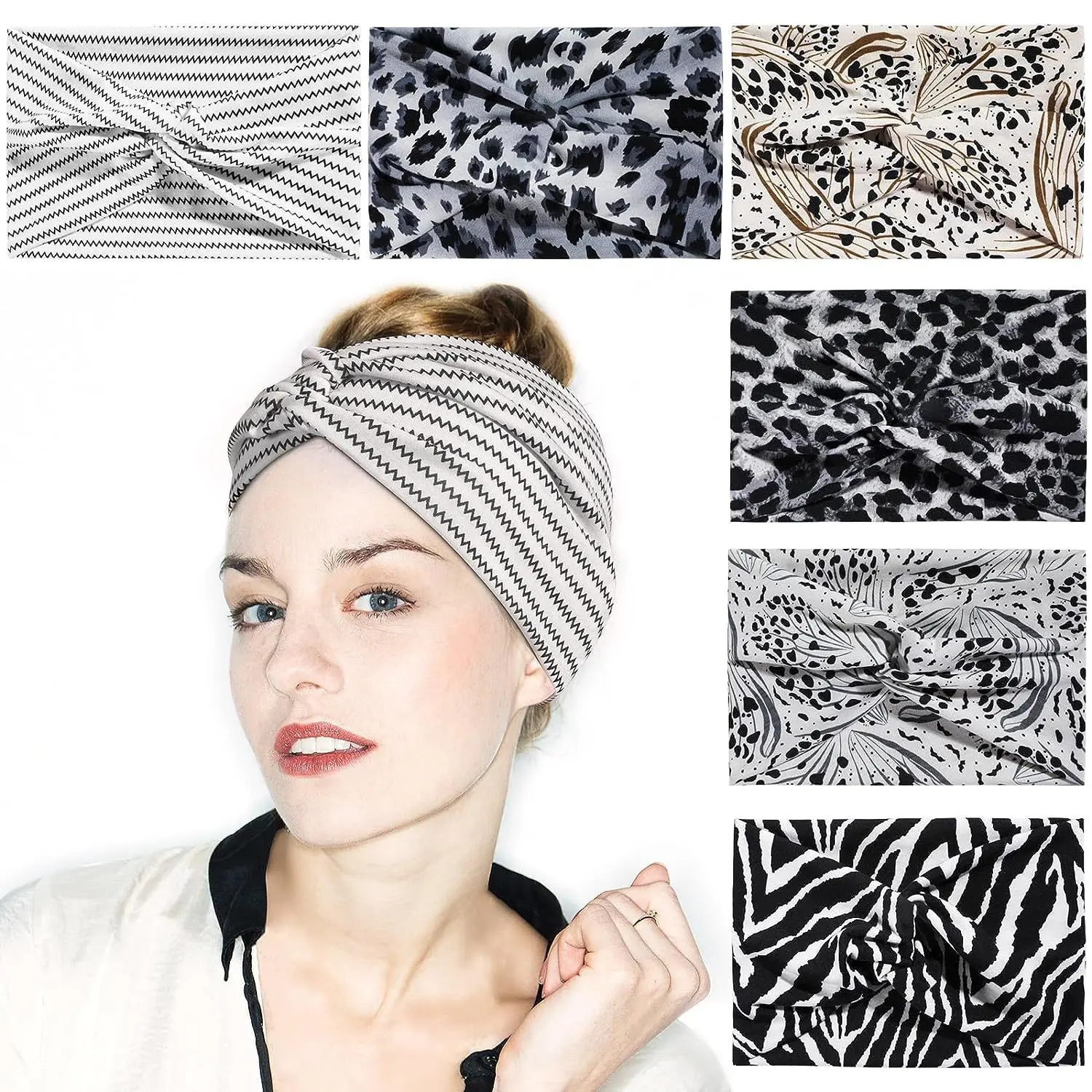

Widening 18CM stretch printed sports sweatband headband headscarf hairband