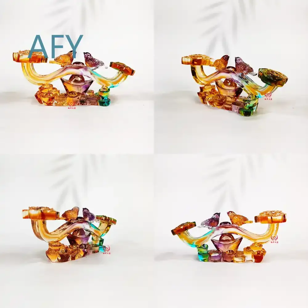 Glazed Ruyi Ornament for Home Decor Living Room Study Feng Shui Decoration Ancient Law Ruyi Symbol for Interior Design Wall