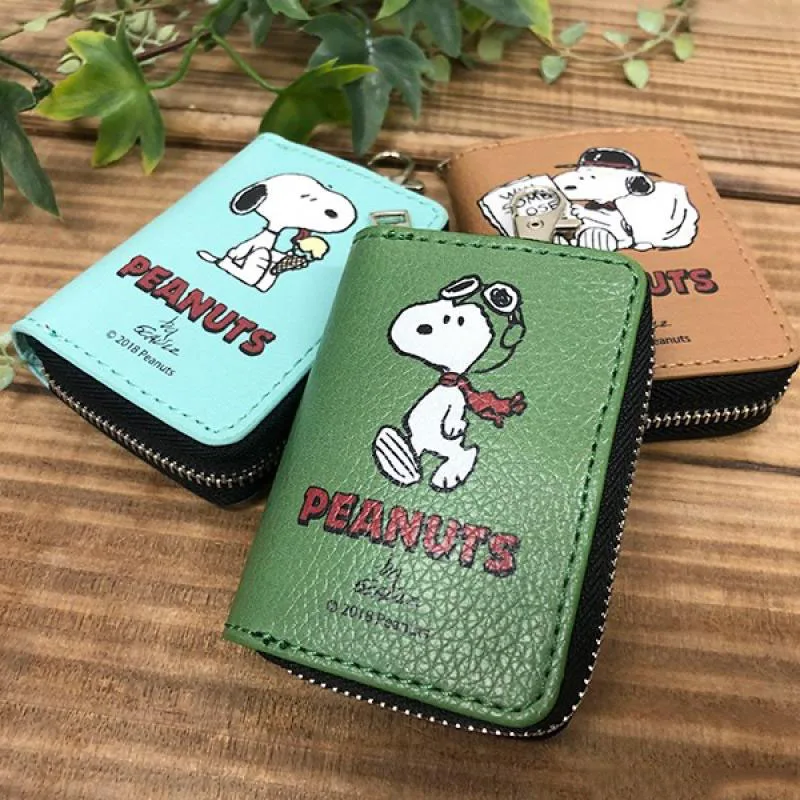 Snoopy Key Bag Woodstock Spike Cartoon Creative Leather Car Key Bag Kawaii Fastener Beautiful Multi-Function Change Bag