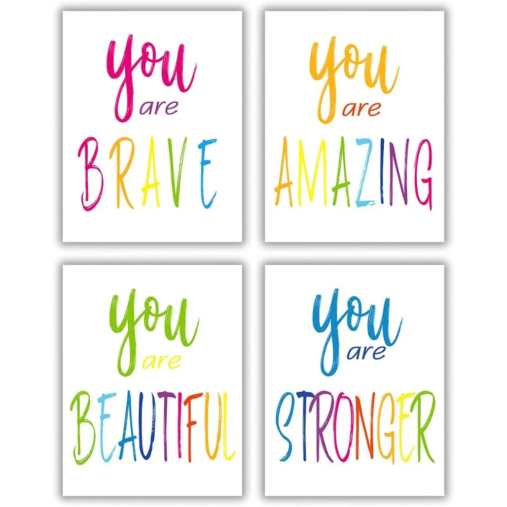 

Modern Art Motivational Phrase Wall Art mural for Nursery or Kids Room Home Decor Print, Girls Room Decor Painting, Posters For