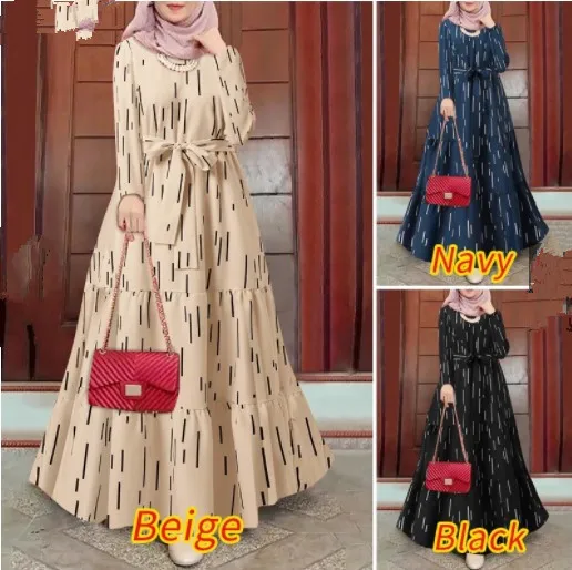 Eid Muslim Abaya for Women Print Dress Jalabiya Lace Up Saudi Arab Long Robe Ramadan Morocco Dubai Abayas Kaftan Islam Vestidos