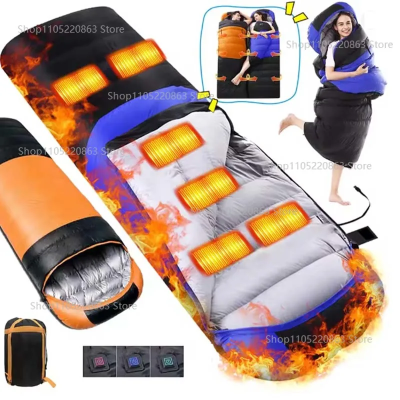 

Спальный мешок с USB-подогревом, 2.3 кг, легкий, водонепроницаемый, для путешествий на природе