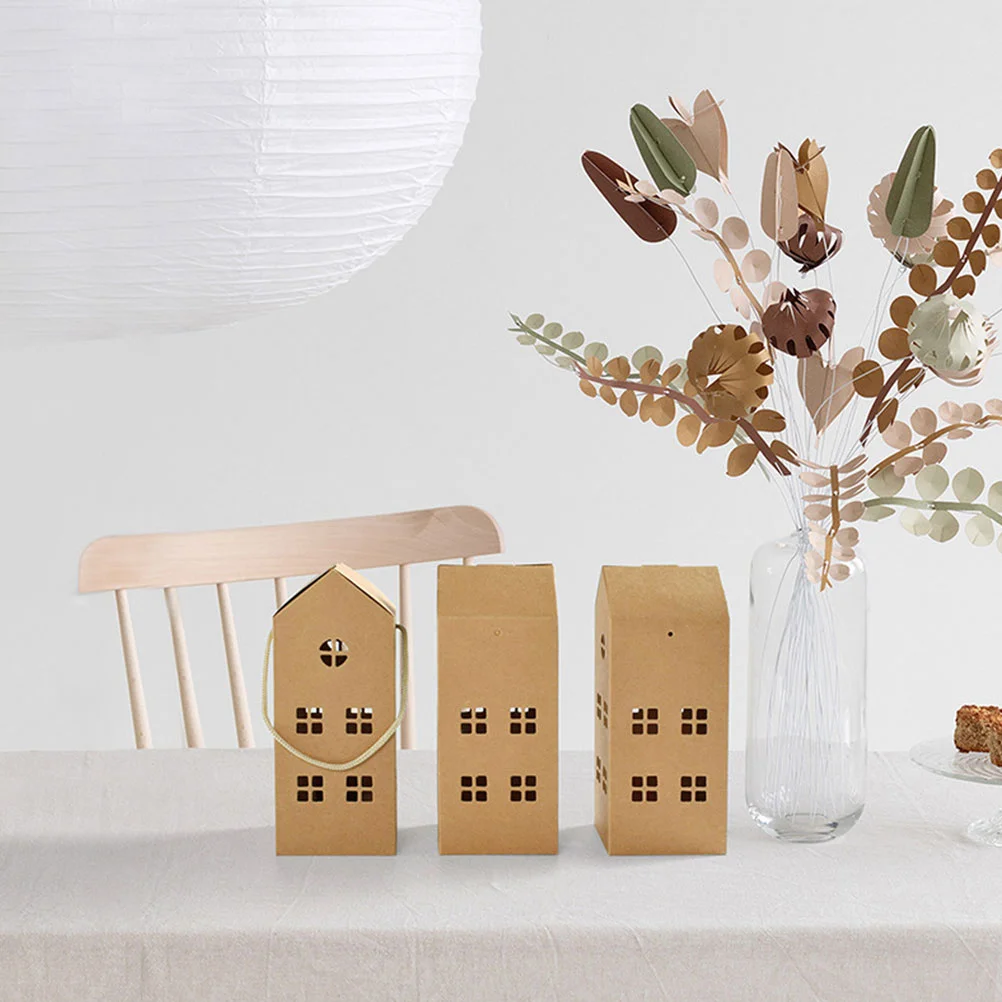 10 Pcs Handheld Candy Gift Boxes Elegant House Shaped Paper Containers Christmas Wedding Party Favor Creative Packaging Special