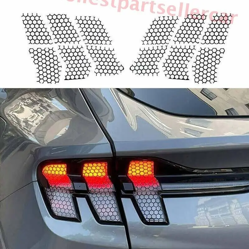 Black Rear Tail Light Lamp Sticker Cover Trim For Ford Mustang Mach-E 2021-2024