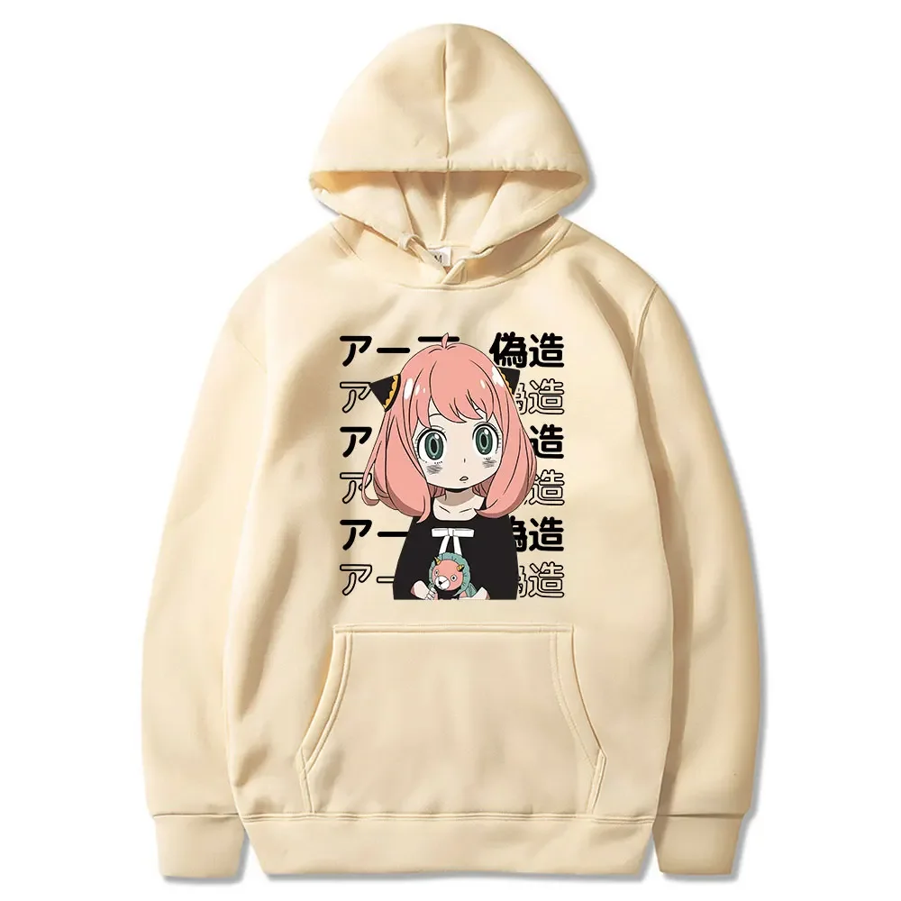 Japan Anime Spy X Family Anya Forger Cute Printed Hooded Men Women Comfortable Hoodies Oversized Pullover Harajuku Sweatshirt