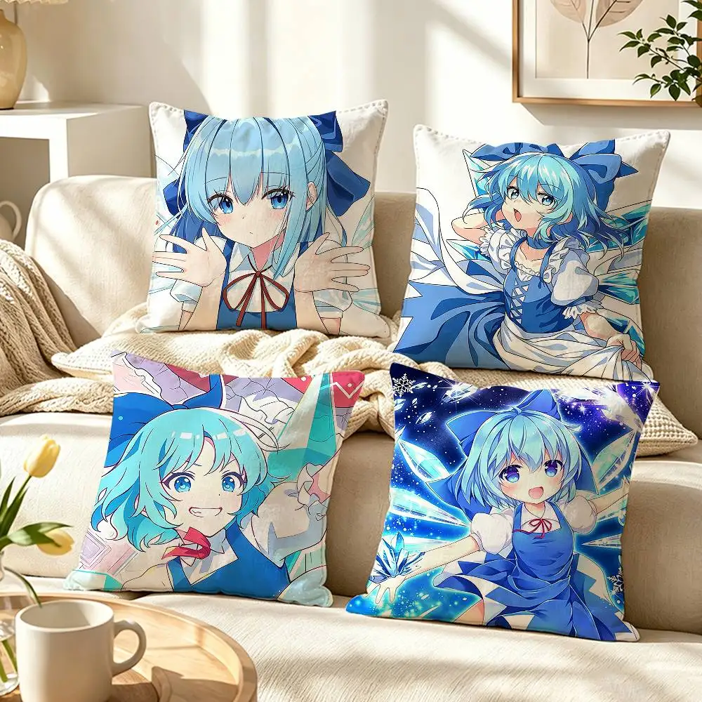 CUTE Touhou Project C-Cirno  Pillow Case Pattern Printed Pillowcase For Living Room Sofa Cushion Cover
