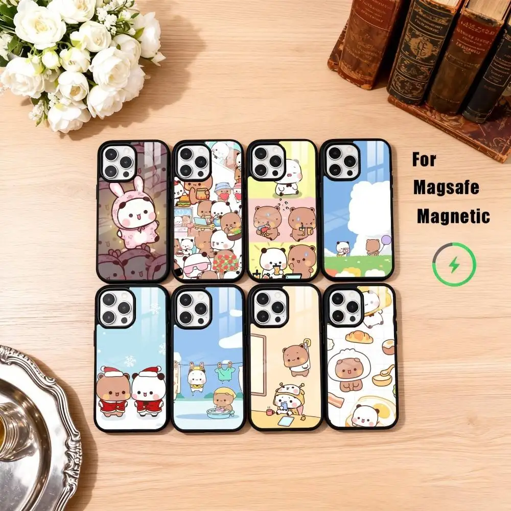 

Милый чехол для телефона с рисунком B-BuBu D-Du для iPhone 17,16,15,14,13,12,11 Plus, Pro Max, магнитный для Magsafe, беспроводная зарядка