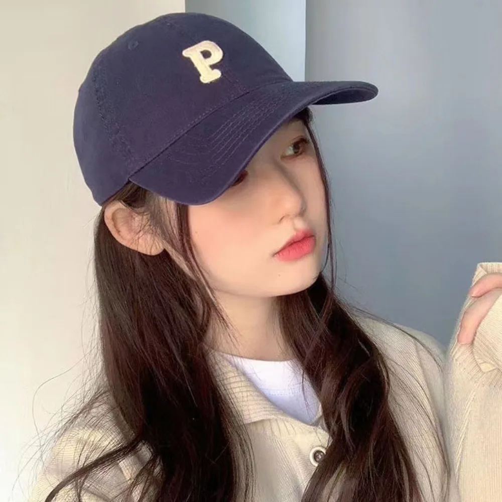 P Letter Embroidery Couple Baseball Cap Trend Street Hip Hop Gorras Trucker Hat Anti-Sun Outing Fishing Cap Casual Golf Cap