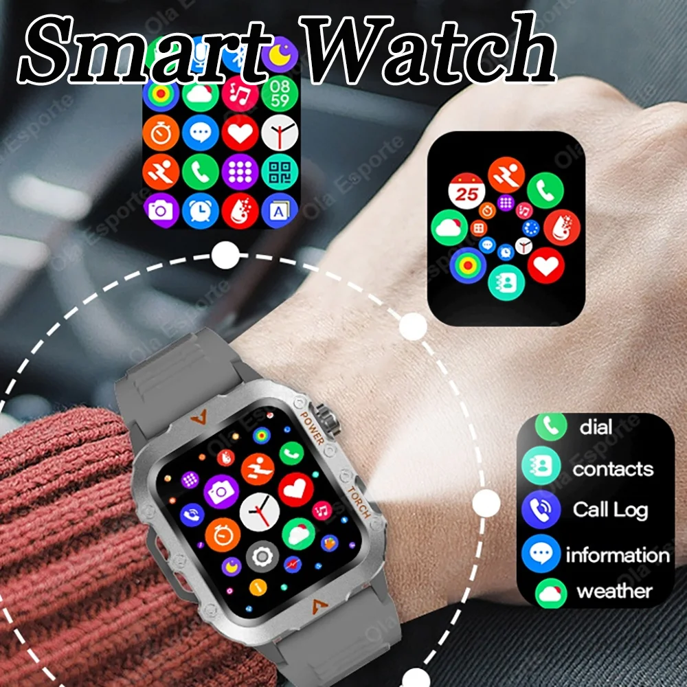 

Новый уличный светодиодный фонарик, умные часы для мужчин, AMOLED-экран, GPS, траектория движения, пульс, Bluetooth, вызов, умные часы, водонепроницаемые