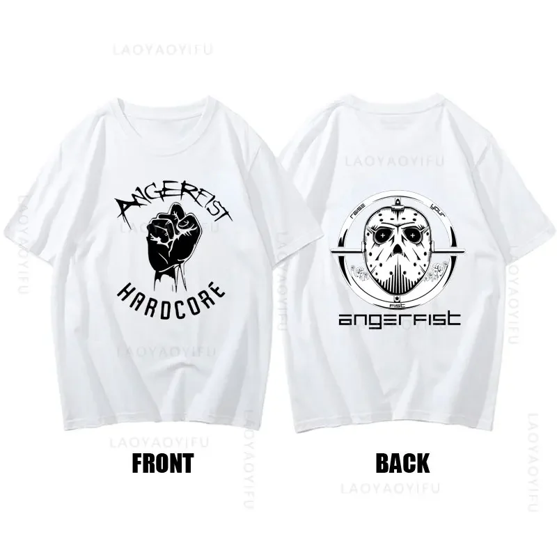 Homens Angerfist Manga Curta Camiseta, Holandês Gabber Música Tema, Verão Streetwear, Roupas de Ginásio, O-Neck Moda, 100% Algodão