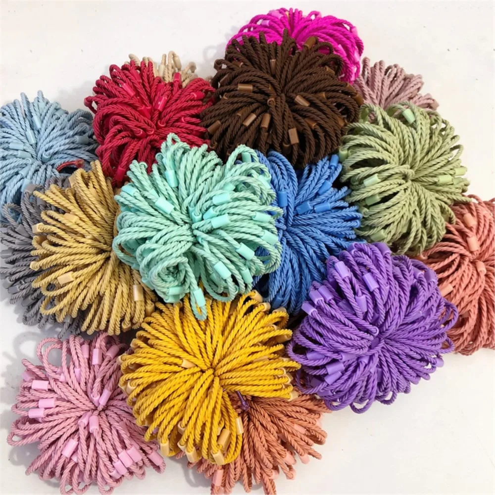 50/100 pezzi elastico in gomma per donne ragazze cravatta nera per capelli bambini bambini coda di cavallo accessori per capelli forniture per la creazione di gioielli