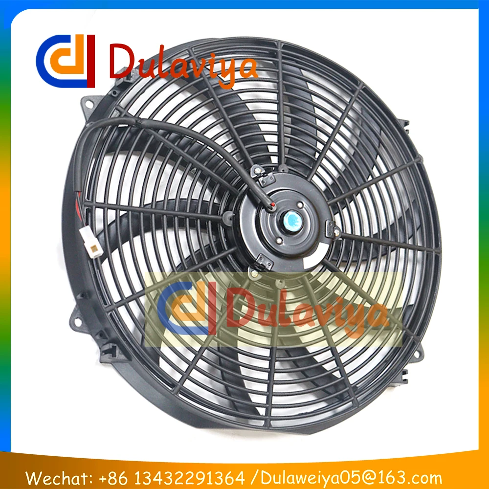 

New 80W 16 Inch Electric Radiator Fan For Universal Push Pull Ultra-Thin Straight Leaf Hair Dryer Electronic Fan 12V 24V