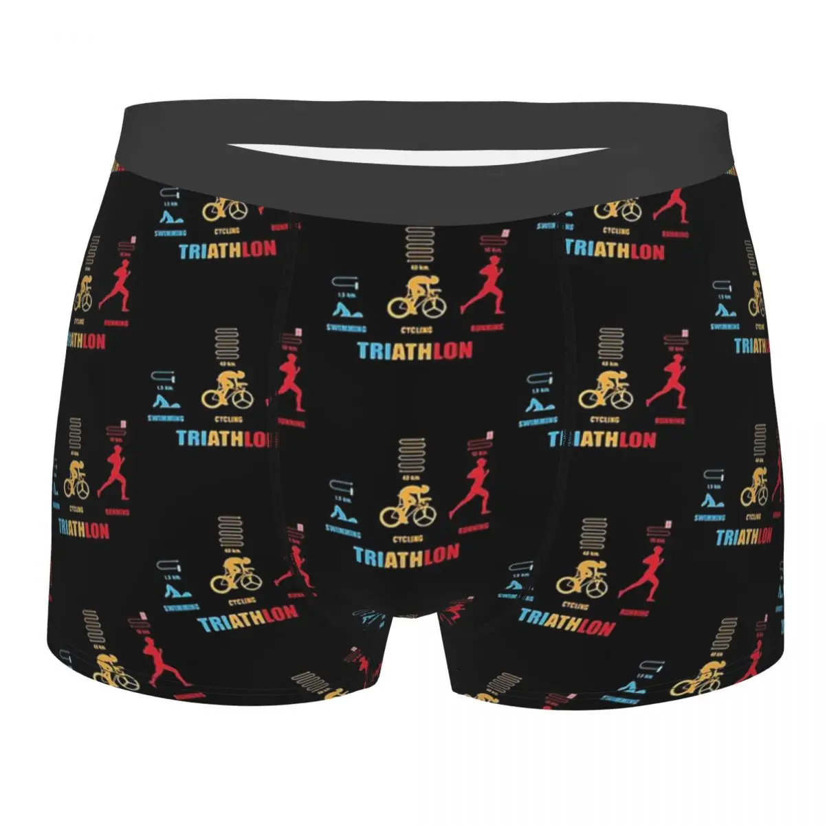 Swim, Bike, Run Triathlete Men Boxer Briefs Triathlon Highly Breathable Underwear High Quality Print Shorts Birthday Gifts