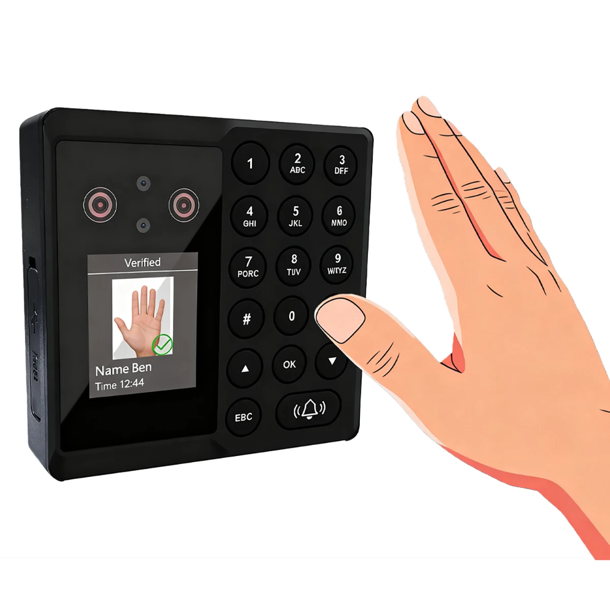 Picture 3: 86 Size Face Palm Door Lock Controller Card Access Control System Device with No Software SSR Time Attendance System