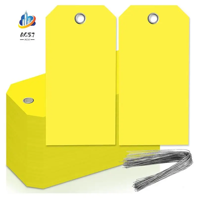 

AC57-4 3/4In X 2 3/8In Neon Shipping Tags Blank Heavy Duty Hang Tags With Reinforced Holes Writable Luggage Tags