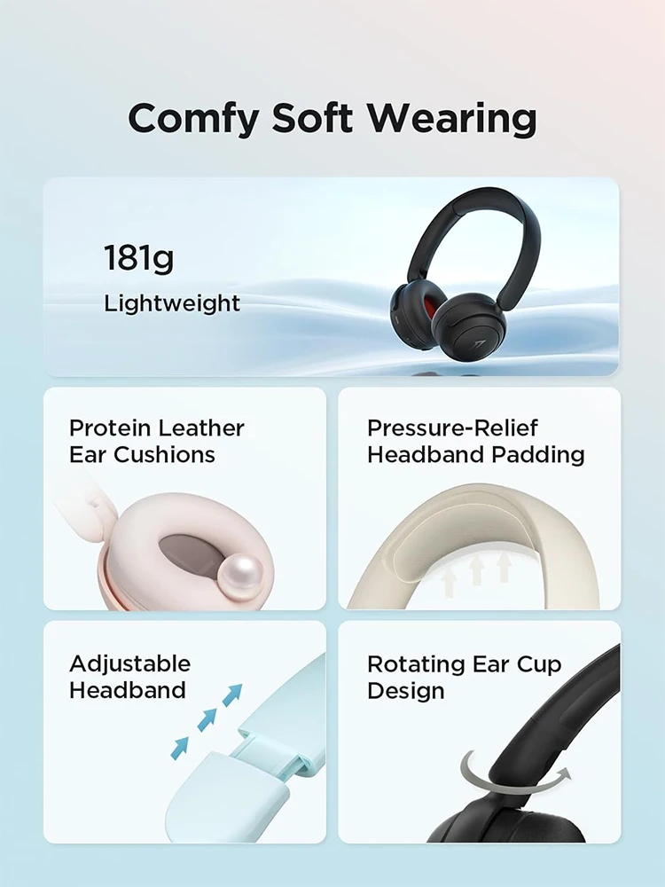 1More HQ20 SonoFlow MINI Hearing Protection Wireless Bluetooth 5.3 On-Ear Headphone 65H Playtime Quick Charge Headset