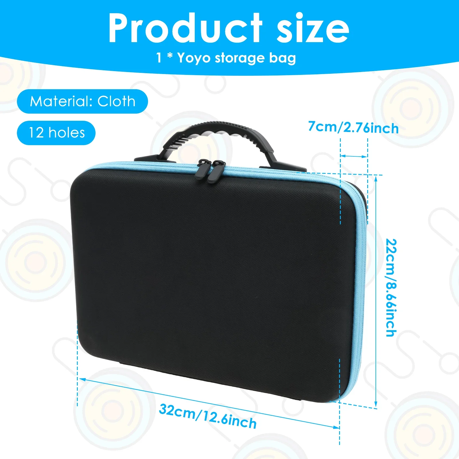 Yoyo Ball Storage Bag 6/12 Hole Portable Yoyo Carry Case with Handle Lightweight Outdoor Equipment Protective Bag for Yoyo Ball - view 3