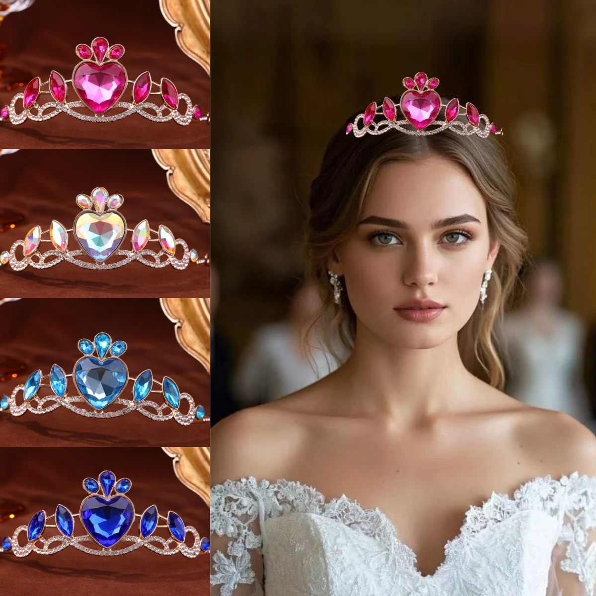 Fashion Crystal Tiaras And Crowns Headband For Women Party Bridal Wedding Hair Accessories Jewelry Crown Tiara Headband Gift