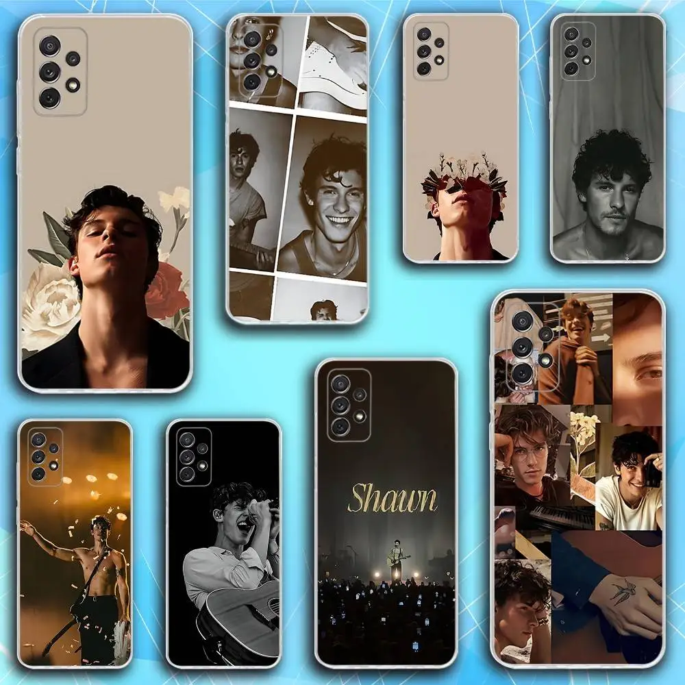 

S-Shawn Singer M-Mendes Phone Case For Samsung S30,23,21,22,20, FE lite,S10,9,8,7 PIus Note20ultra Soft Transparent