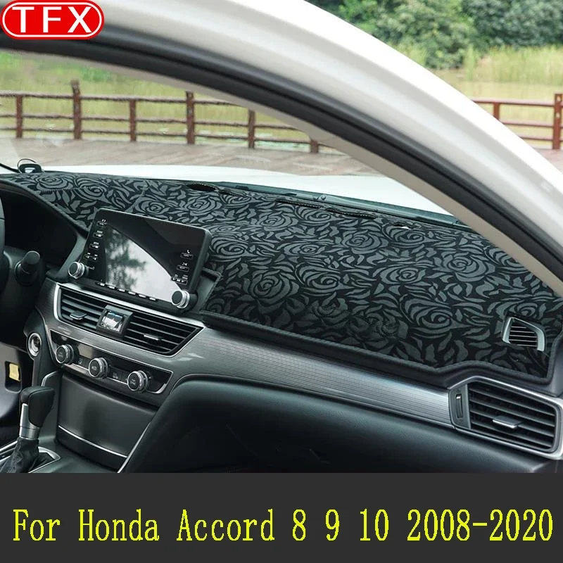 For Honda Accord 8 9 10 2008-2020 Anti-Slip Anti-Uv Mat Dashboard Cover Pad Sunshade Dashmat Protect Dash Carpet Rug Accessories