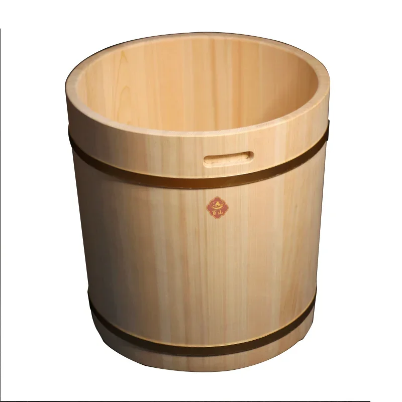 Cypress wood unpainted children's bath bucket circular household baby bath can be customized