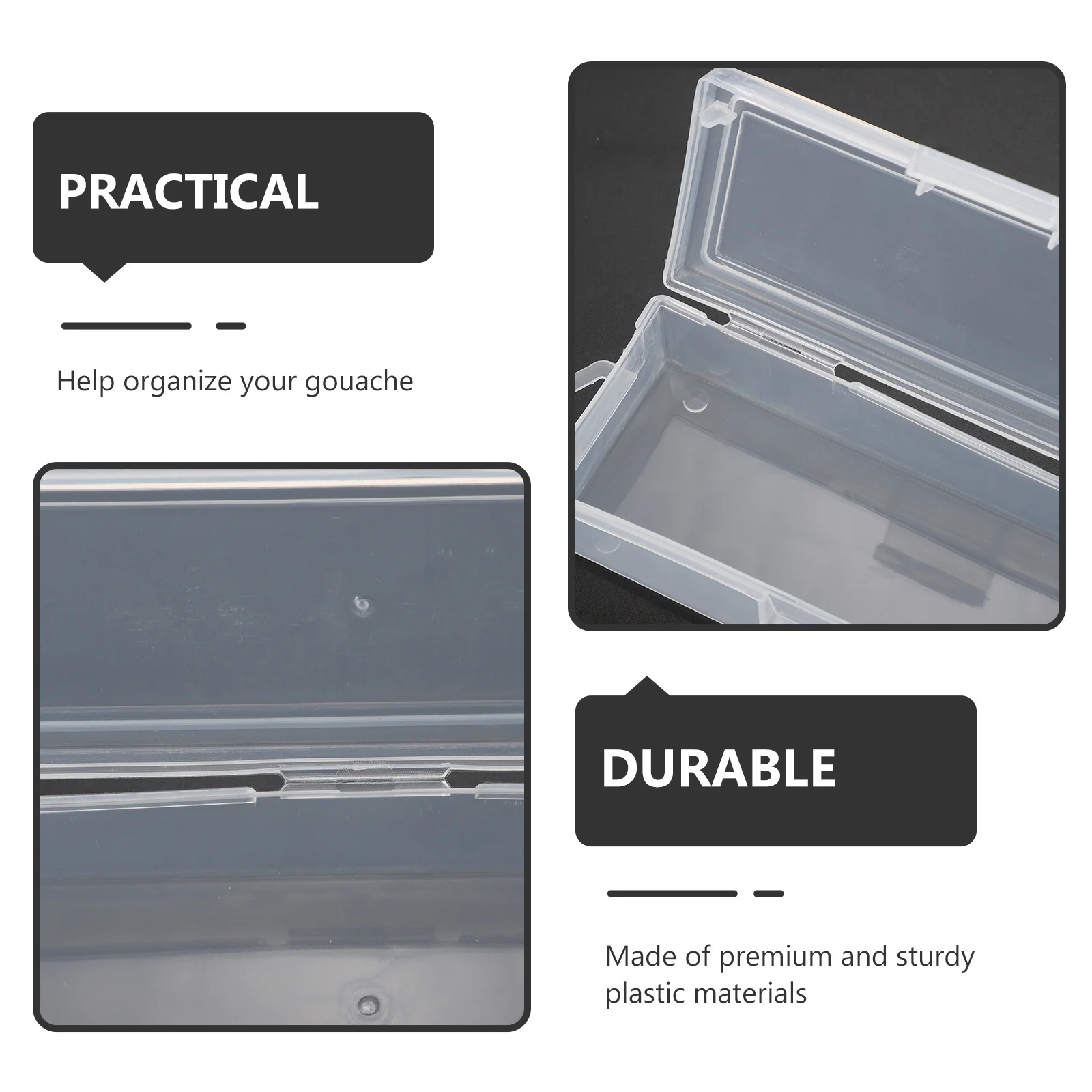 

8Pcs Transparent Paint Brush Storage Box Portable Water Paint Brush Case Practical Painting Pen Organizer Transparent Pen Box