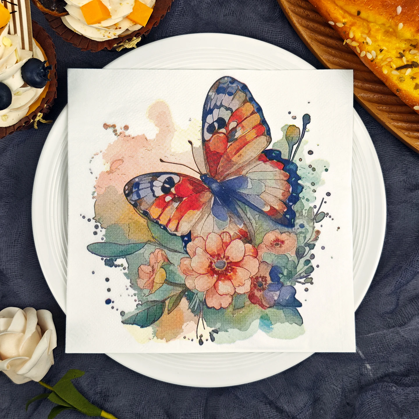 20/50pcs 33*33cm 2ply Butterfly Pattern Napkins Suitable for Themed Parties, Party Napkins for Dining,Baking,Festive Parties