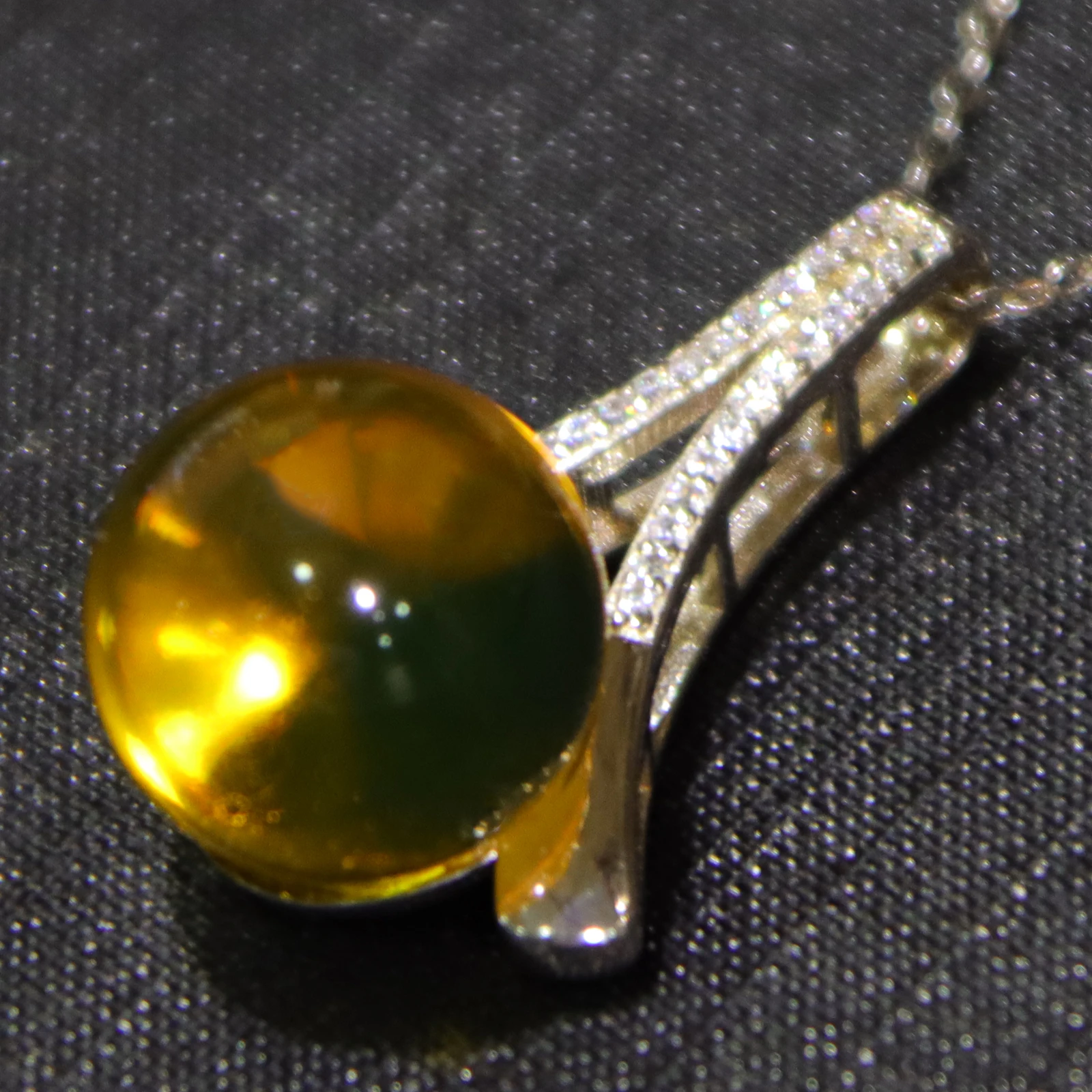 Natural Mexican Blue Amber Pendant 12mm Round Bead Solid 925 Sterling Silver Bail Necklace Jewelry