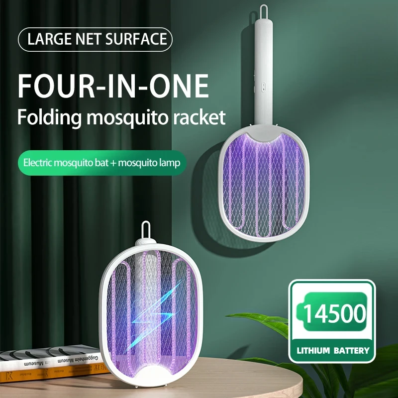 

Foldable Electric Mosquito Killer Fly Swatter Trap USB Rechargeable Mosquito Racket Insect Killer with UV Light Bug Zapper 3000V