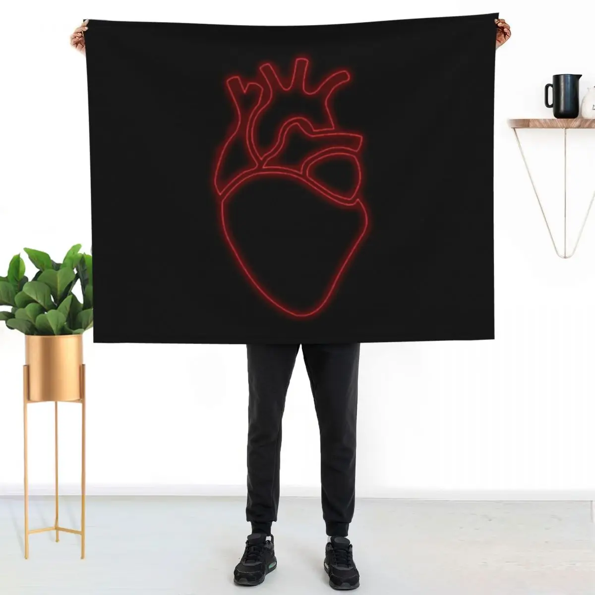 PNL Heart Throw Blanket Air Conditioner Soft Blanket for Office Home