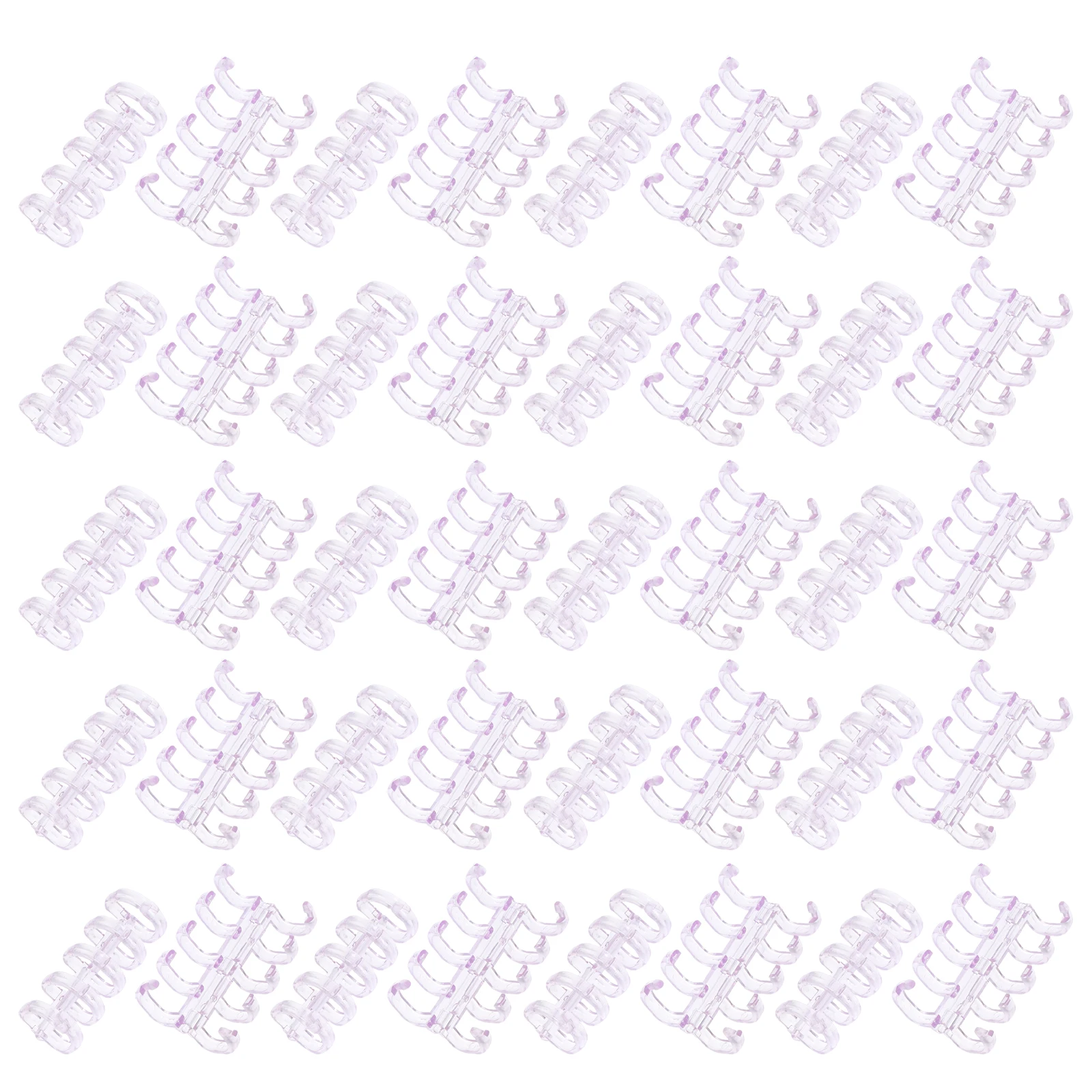 

100pcs Transparent Loose Leaf Binder Rings Plastic 5 Hole Binding Clips For Index Cards Openable Binding Buckles Office Supplies