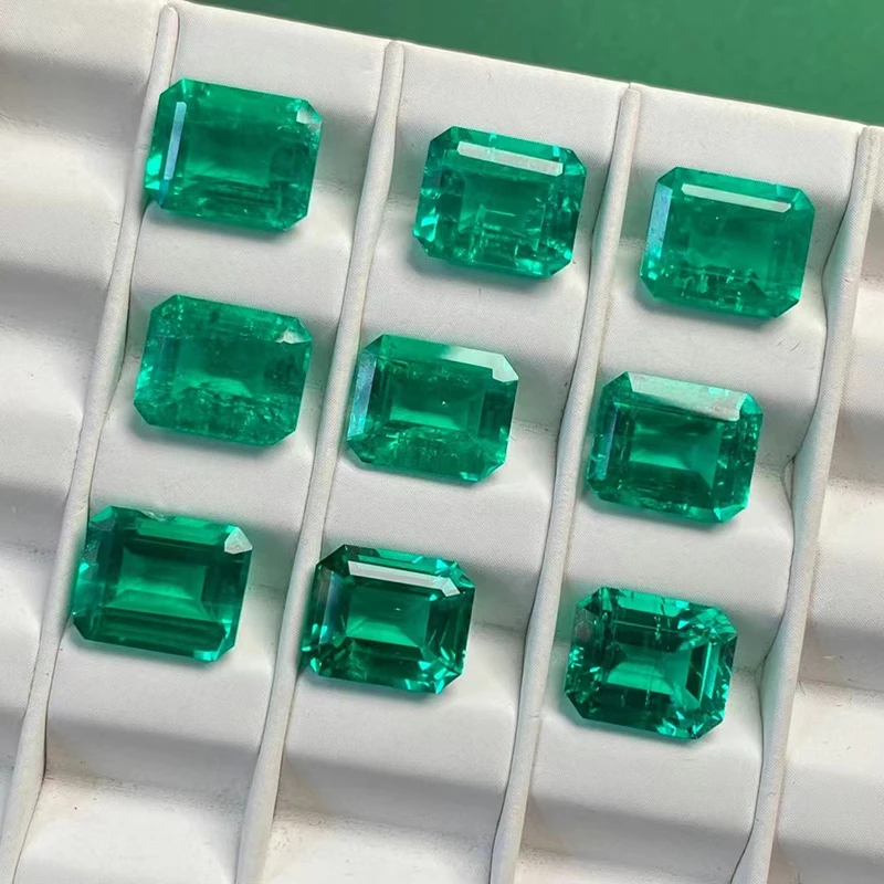 Top Lab Grown Colombian Emerald Stone Emerald Cut Hydrothermal Diamond Emerald Loose Gemstones Select AGL Certificate