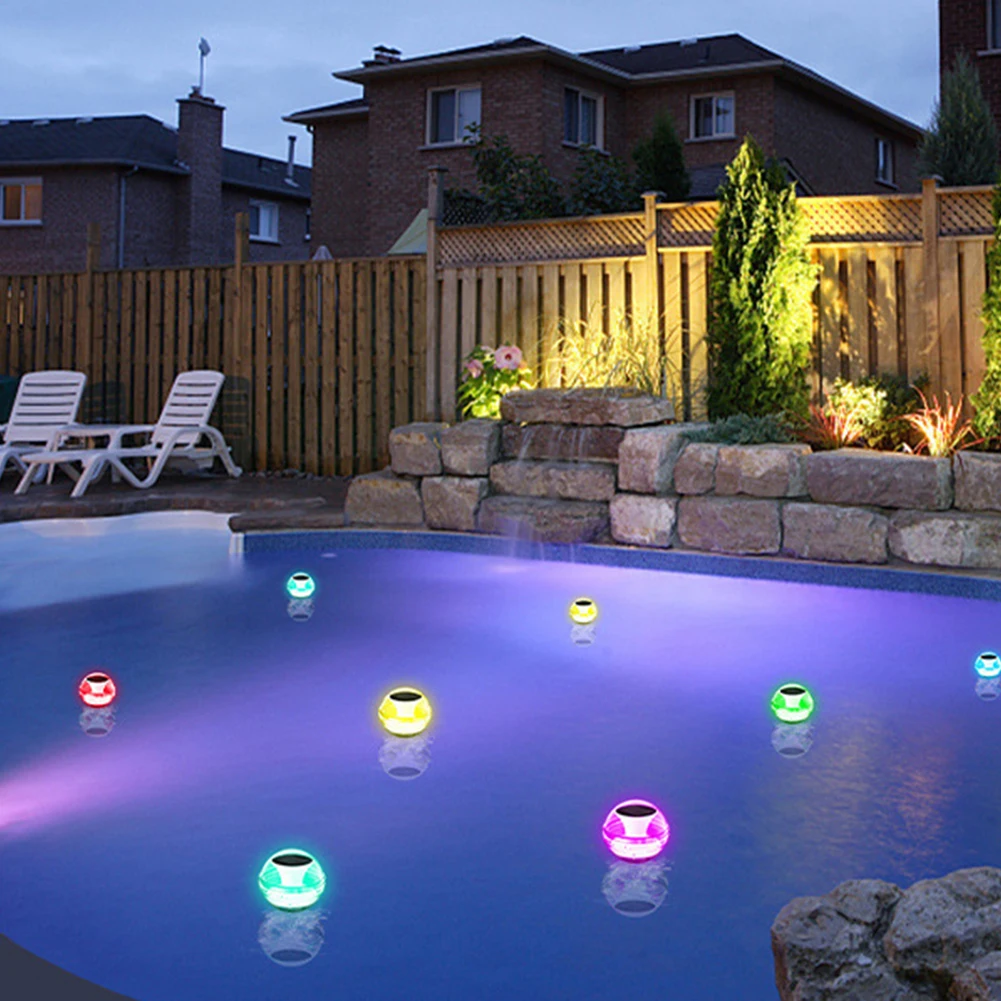 Pool Landscape Lamp 600mAh Ambient Decorative Lamp Floating Pool Light Color Changing Solar Water Floating Lamp for Hot Tub Pond