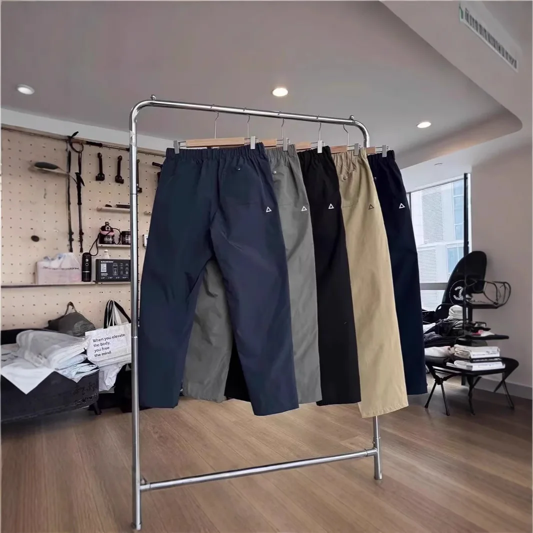 New Popular Versatile Navy Blue Nylon Micro-cone Tied Feet Nine-point Pants Summer
