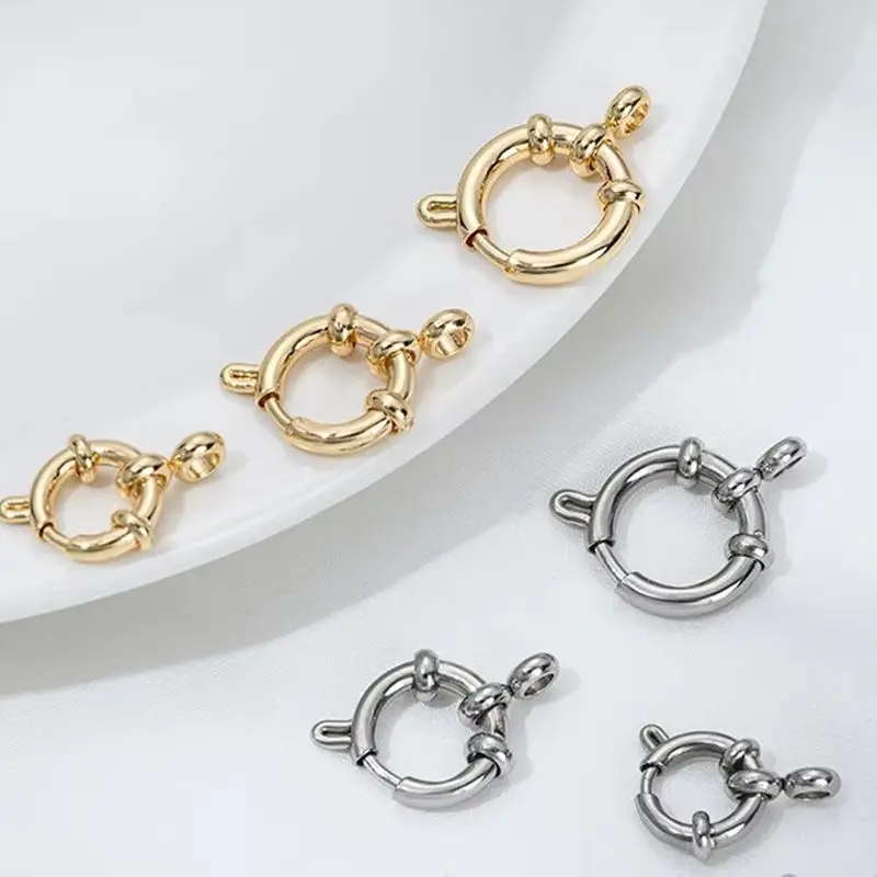 Non-fading Titanium Steel Sailor Buckle Round Rim Spring Buckle Bracelet Necklace Connection End Buckle Accessories