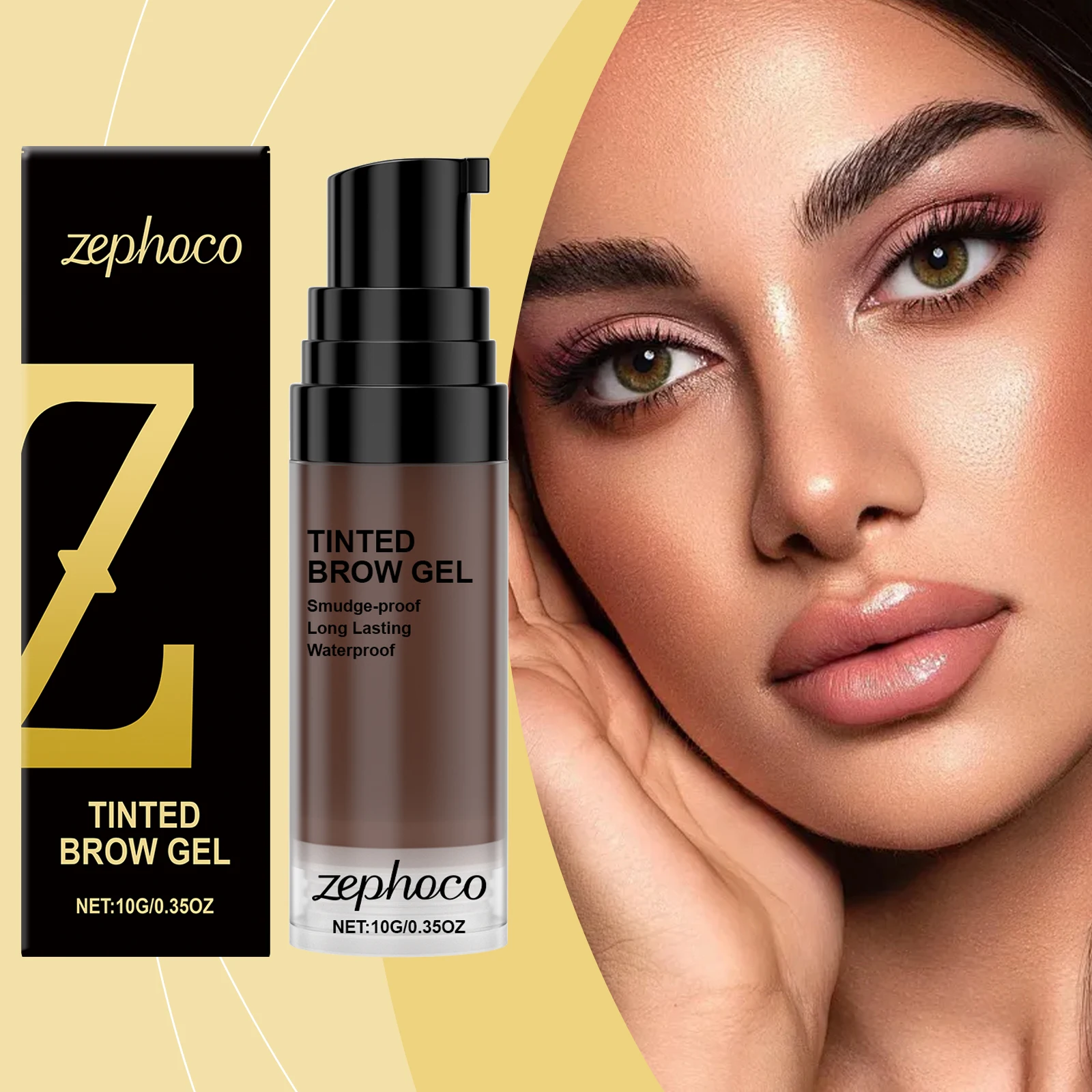 Long-Lasting Color Eyebrow Tint - Natural Hold, Defined Eyebrow Shapes, Waterproof Smudge-Proof All-Day Brow Gel