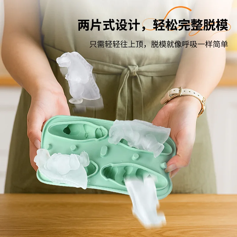 3d Dinosaur Ice Tray Godzilla Grenade Shaped Ice Molds Food‑Grade Silicone Easy Release Diy Ice‑Making Moulds
