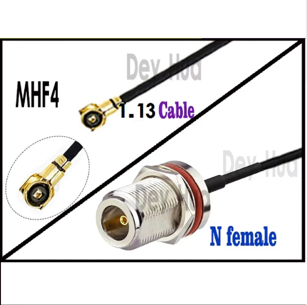N Female to U. FL MHF4 1.13Cabble Straight Connector RF RG178 Pigtail Coaxial Mini PCI Wi-Fi WLAN Antenna Extension Cabble