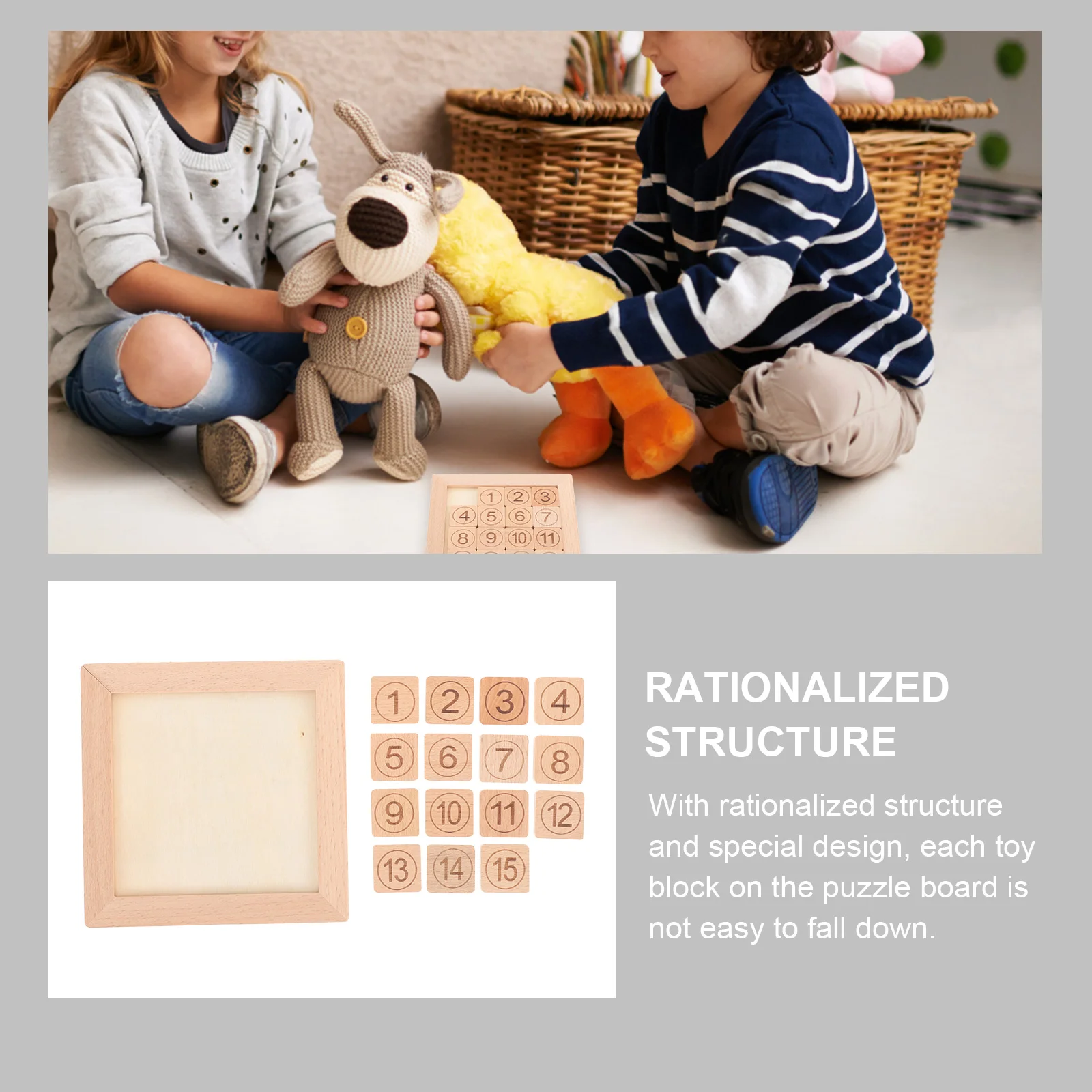 Digital Huarong Road Divertente Puzzle per bambini Numero giocattolo Scheda didattica Matematica in legno Bambini Intelligenza Giocattoli Sviluppo Audlt