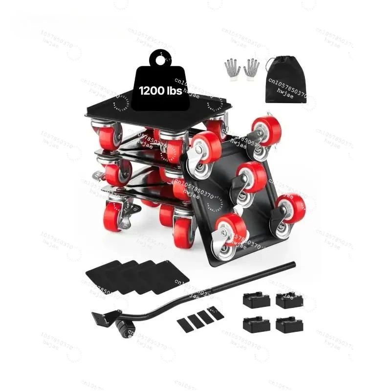 【Hot】 4PCS Furniture Dolly 1200Lbs/3474Lbs Fridge Movers with 5 360° Rotation Wheels&Lift Slider Tool Set for Appliances Sofa