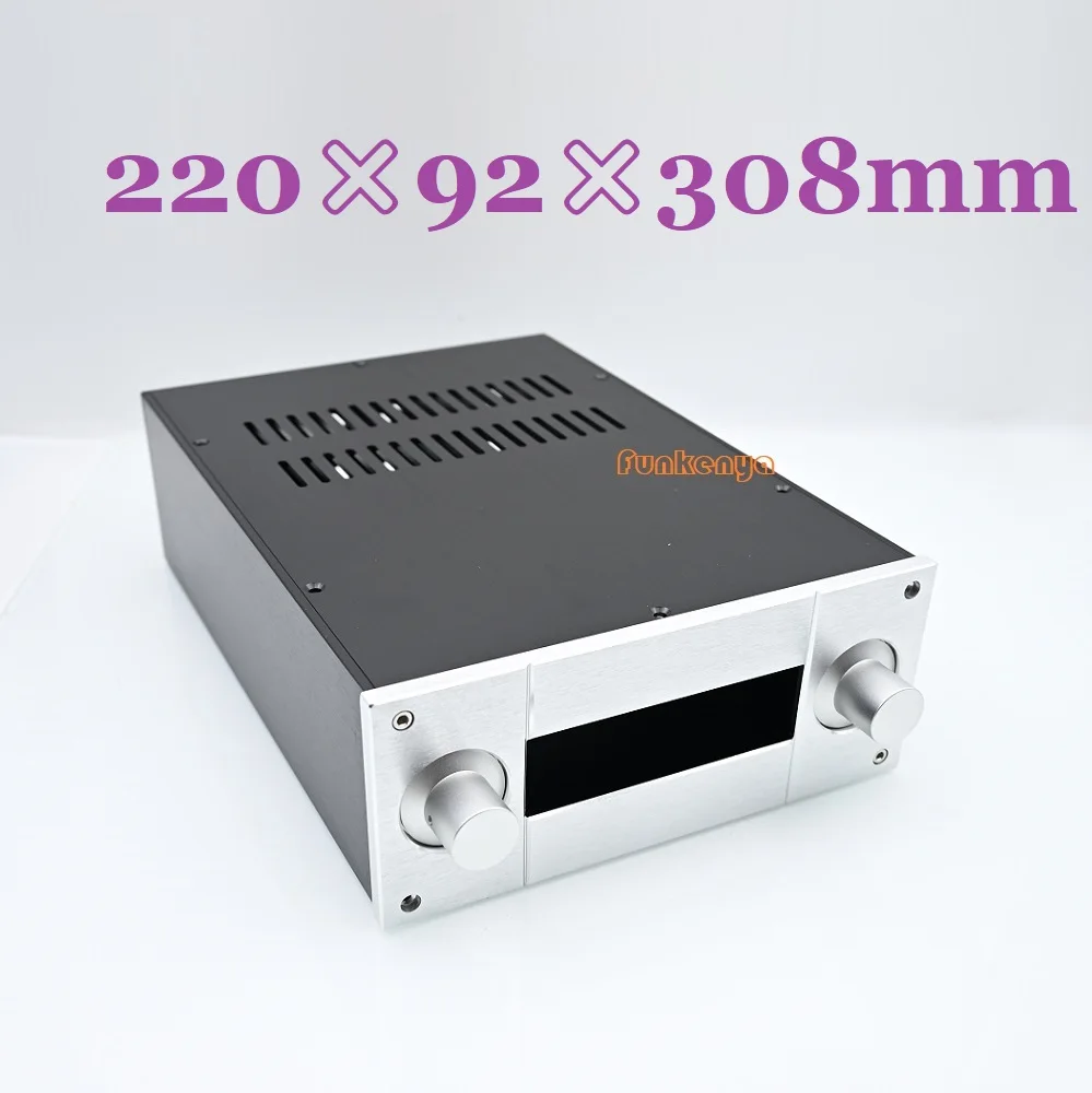 

D308 W222 H92 DAC VU Meter Power Amplifier Supply Chassis DIY Aluminum Case Audio Hifi Rear Class Hi End Enclosure Decoder PSU