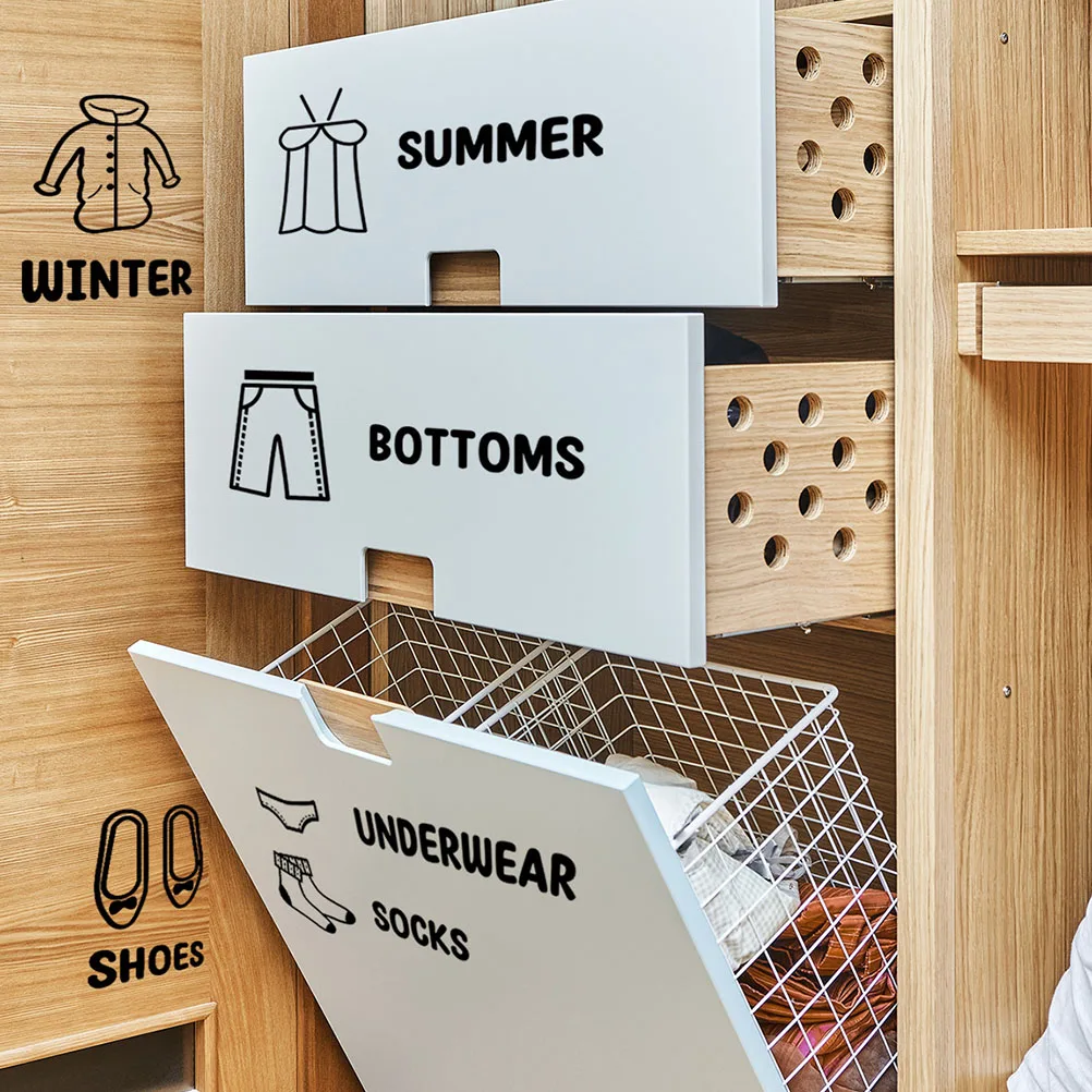 

3Pcs Clothing Labels for Kids Clothes Organization Sticker Decorative Kids Room Wardrobe Sort Stickers