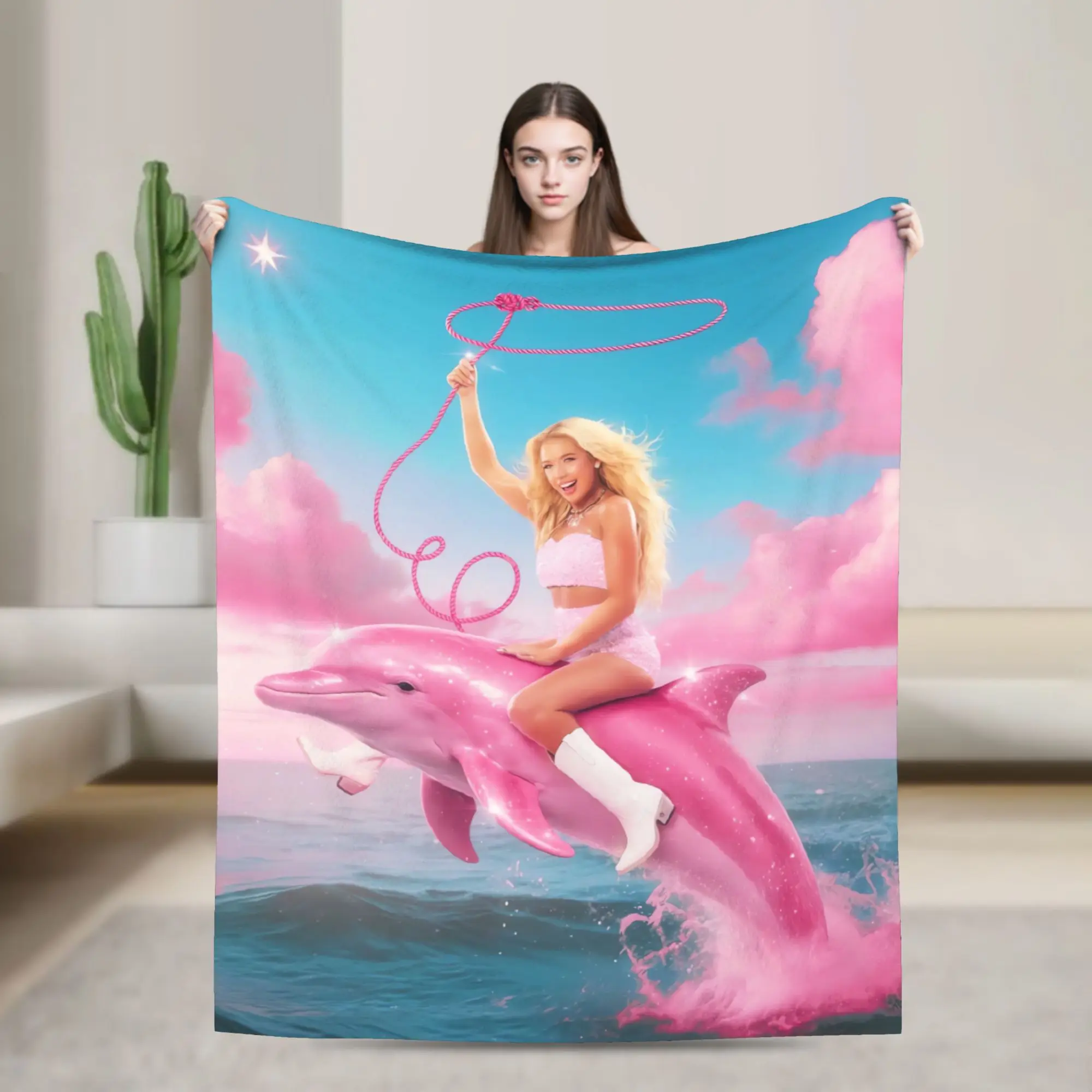 Office Megan Moroney Singer Cloud 9 Album Blankets  Travel Office Flannel Throw Blanket For Couch Chair Super Warm Bedspread