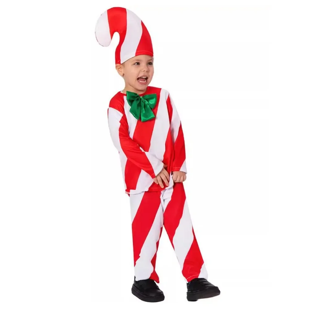 Christmas Cosplay Candy Cane Children's Costume Christmas Candy Cosplay Stage Performance Costume