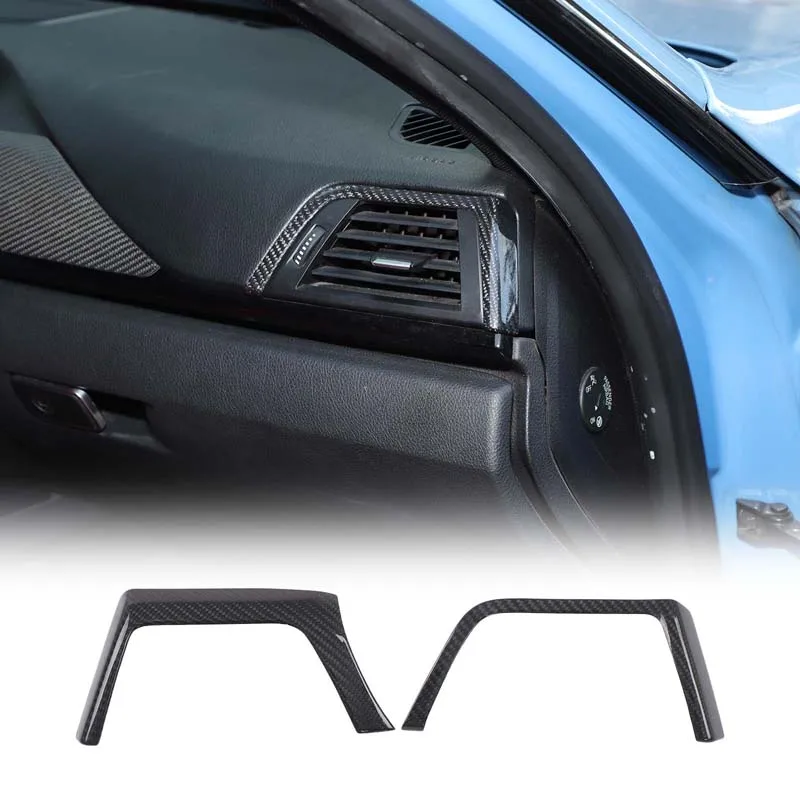 For BMW 3 4 Series F30 F34 M3 2016-19 Real Carbon Fiber Car Center Console Side Air Outlet Decorative Frame Sticker Accessories