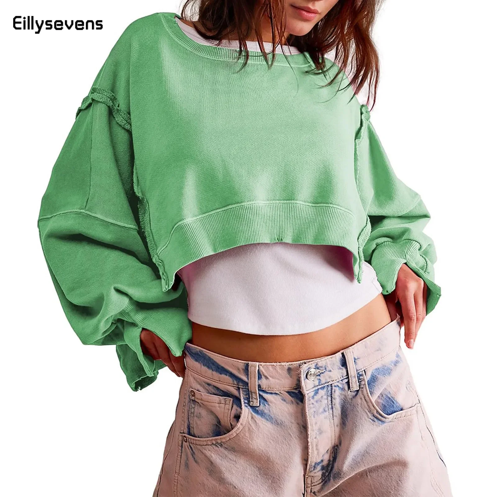 Women Sports Crop Top T-Shirts Gym Clothing Yoga Loose Tops Long Sleeve Sportswear Workout Clothing Fitness Smock Spring Autumn