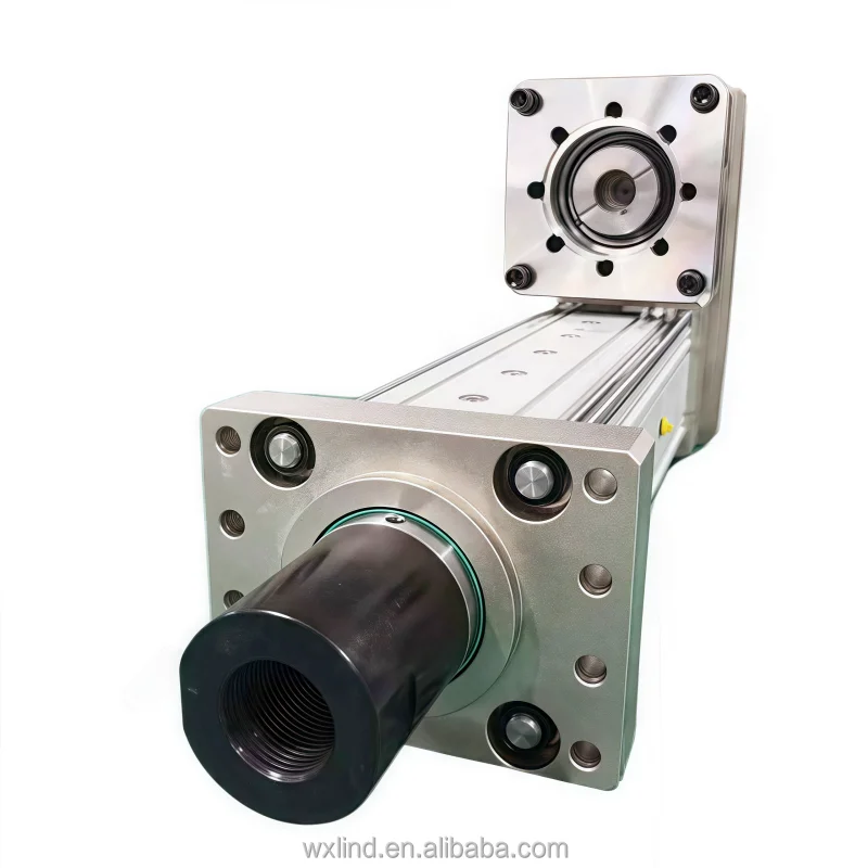 LIND LDE125 200mm Stroke Aluminum High Load 6.5T Turning Servo Electric Cylinder with Ball Screw C7 Bearing