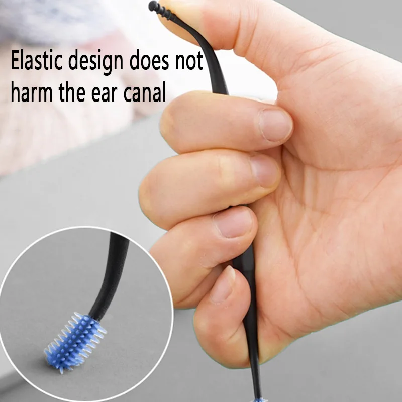 

Double Silicone Soft Ear Cleaner Wax Removal Tool Ear Cleaner Spoon Spiral Ear Clean Tool Reusable Earscoop Rod health care